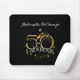 50 och Fabulous 50:e Födelsedagsfesten Guld Black Musmatta