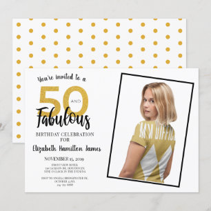 50 och Fabulous 50:e Födelsedagsfesten Inbjudningar