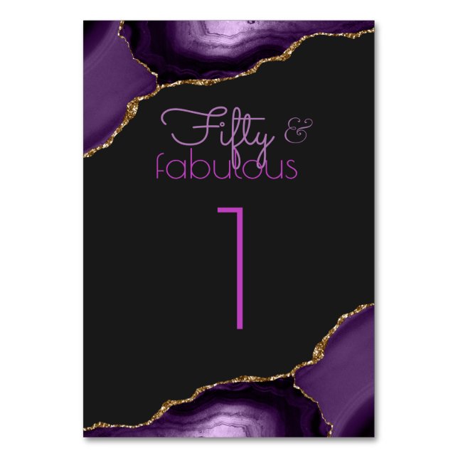 50 och Fabulous 50:e Födelsedagsfestens Bordsnumme Bordsnummer (Framsidan)