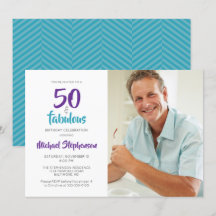 50 och Fabulous 50:e födelsedagsfoto| Turkos