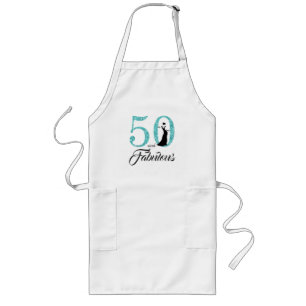 50 och Fabulous 50:e födelsedagsgåva Apron Långt Förkläde