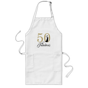 50 och Fabulous 50:e födelsedagsgåva Apron Långt Förkläde