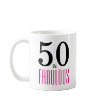 50 och Fabulous 50:e födelsedagsgåva från Mugg