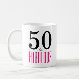 50 och Fabulous 50:e födelsedagsgåva från Mugg