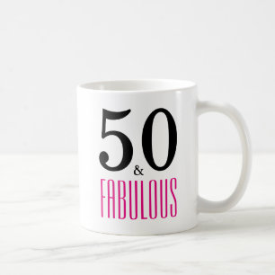 50 och Fabulous 50:e födelsedagsgåva från Mugg