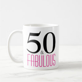 50 och Fabulous 50:e födelsedagsgåva från Mugg