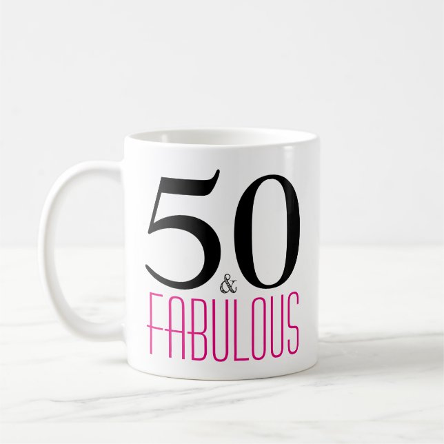 50 och Fabulous 50:e födelsedagsgåva från Mugg (Vänster)