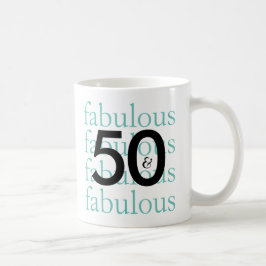 50 och Fabulous 50:e födelsedagsgåva från Mugg