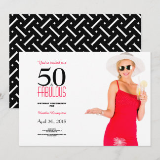 50- och Fabulous 50:e födelsedagsinbjudan Inbjudningar