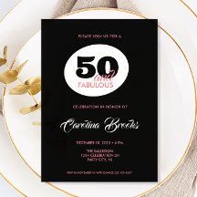 50- och Fabulous 50:e födelsedagsinbjudan