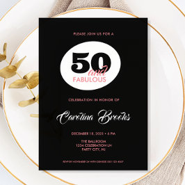 50- och Fabulous 50:e födelsedagsinbjudan Inbjudningar