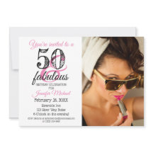 50- och Fabulous 50:e födelsedagsinbjudan