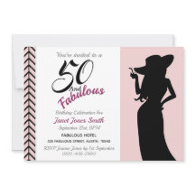 50 och Fabulous 50:e födelsedagsinbjudan