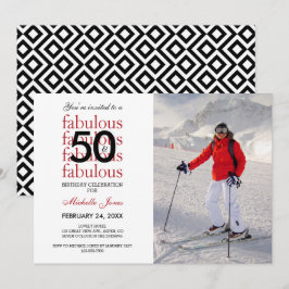50 och Fabulous 50:e födelsedagsinbjudan till foto Inbjudningar