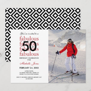 50 och Fabulous 50:e födelsedagsinbjudan till foto Inbjudningar