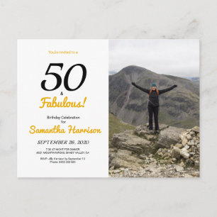 50- och Fabulous 50:e födelsedagsinbjudan Vykort