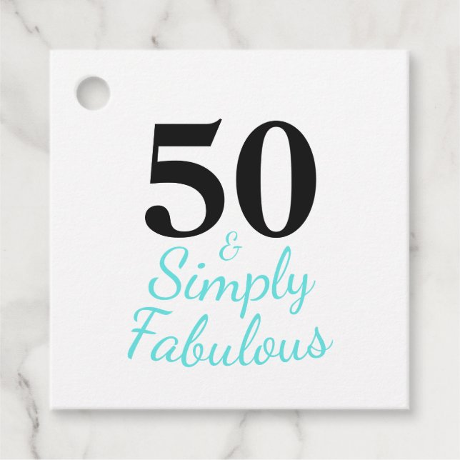 50 och Fabulous 50:e födelsedagsoffert Gåvor Etiketter (Framsida)