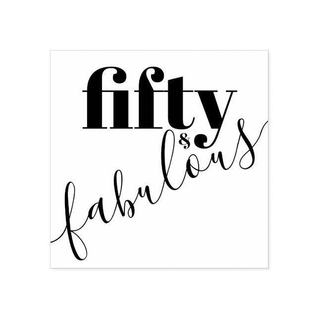 50 och Fabulous 50:e födelsedagstext Stämpel (Tryck)