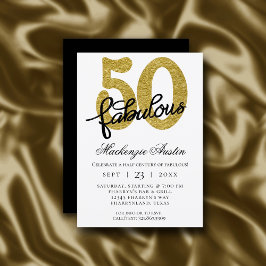 50 och Fabulous | 50:e svarta Födelsedagsfesten Gu Inbjudningar