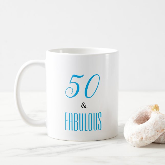 50 och Fabulous anpassade Coffee Mugg (Med munk)