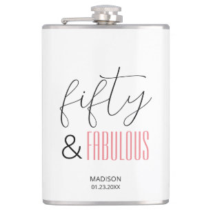 50 och Fabulous Anpassningsbar 50:e födelsedagens  Fickplunta