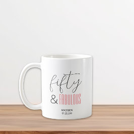 50 och Fabulous Anpassningsbar 50:e födelsedagens Kaffemugg