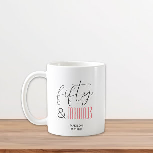 50 och Fabulous Anpassningsbar 50:e födelsedagens  Kaffemugg