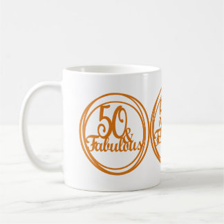 50- och Fabulous-årsdag Coffee Tea Mugg Gift