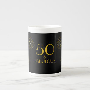 50 och Fabulous Art Deco stil Benporslin Mugg