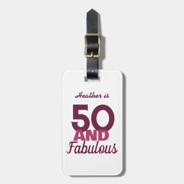 50 och Fabulous Bagagebricka (Vertikal Framsida)