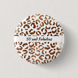 50 och Fabulous Big Cat Print Abstrakt Knapp