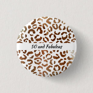 50 och Fabulous Big Cat Print Abstrakt Knapp