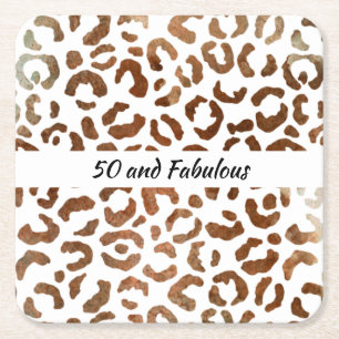 50 och Fabulous Big Cat Print Abstrakt Underlägg Papper Kvadrat