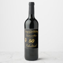50 och Fabulous Birthday Black och Guld