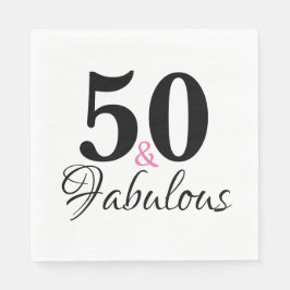 50 och Fabulous Birthday Chic Party Papper Pappersservett