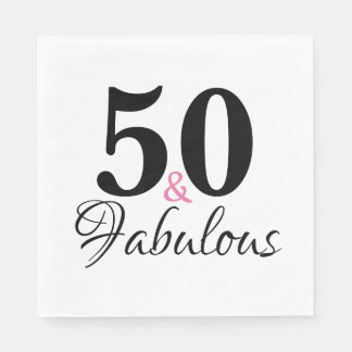 50 och Fabulous Birthday Chic Party Papper Pappersservett