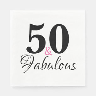 50 och Fabulous Birthday Chic Party Papprare Pappersservett