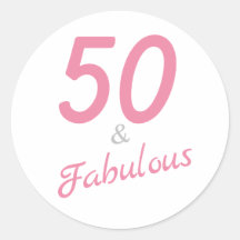 50 och Fabulous Birthday Classic Round Sticker