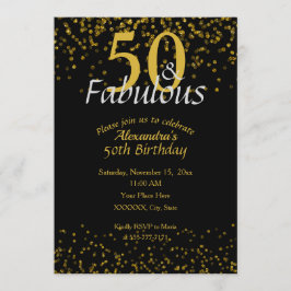 50 och Fabulous Birthday Inbjudningar