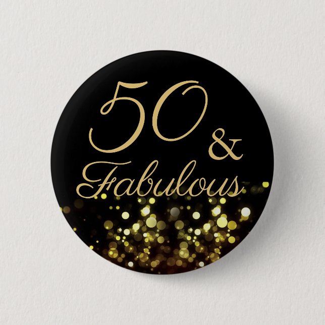 50 och Fabulous Birthday Knapp (Framsida)