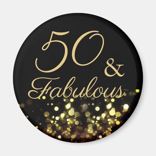 50 och Fabulous Birthday Magnet (Framsidan)