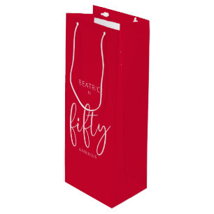 50 och Fabulous Birthday Modern Script Red