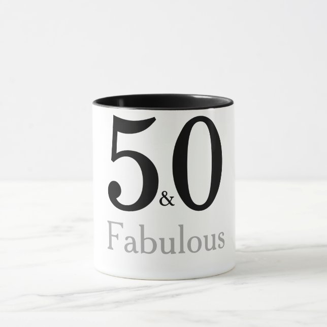 50 och Fabulous Birthday mugg (Center)