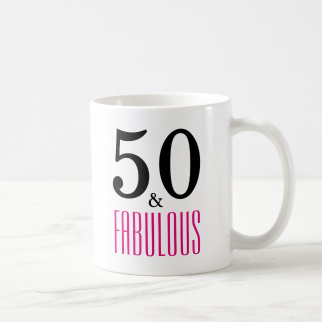 50 och Fabulous Birthday Mugg (Höger)