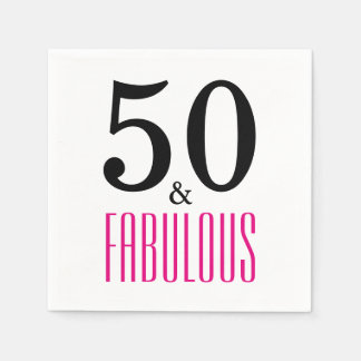 50 och Fabulous Birthday Papper Napkins Pappersservett