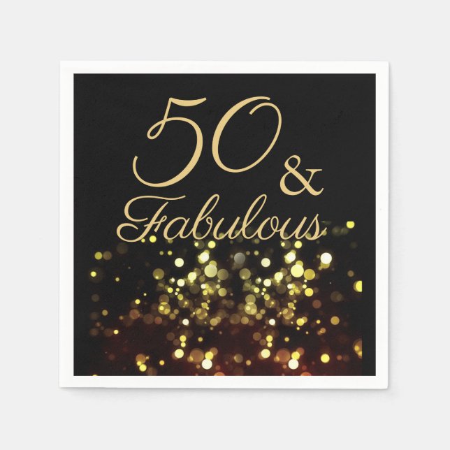 50 och Fabulous Birthday Pappersservett (Framsidan)