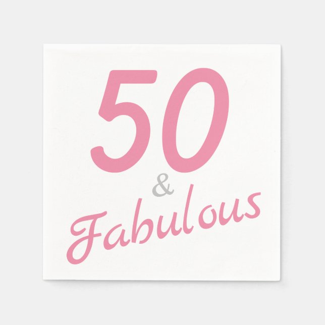 50 och Fabulous Birthday Pappersservett (Framsidan)