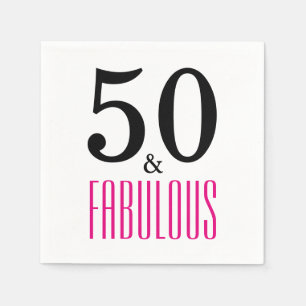 50 och Fabulous Birthday Papprare Napkins Pappersservett