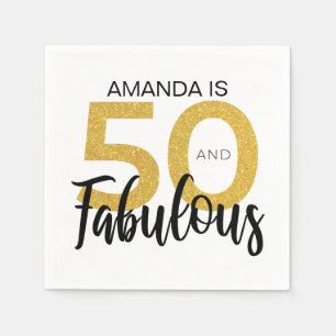 50 och Fabulous Birthday Personlig Party Pappersservett