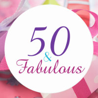 50 och Fabulous Birthday Rosa Blue Lila